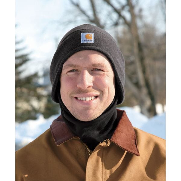 Carhartt Men's 2-in-1 Hat, Pull-down Face Mask, Polyester, Spandex, FastDry Technology, Charcoal, Universal - A202-CHH  OFA