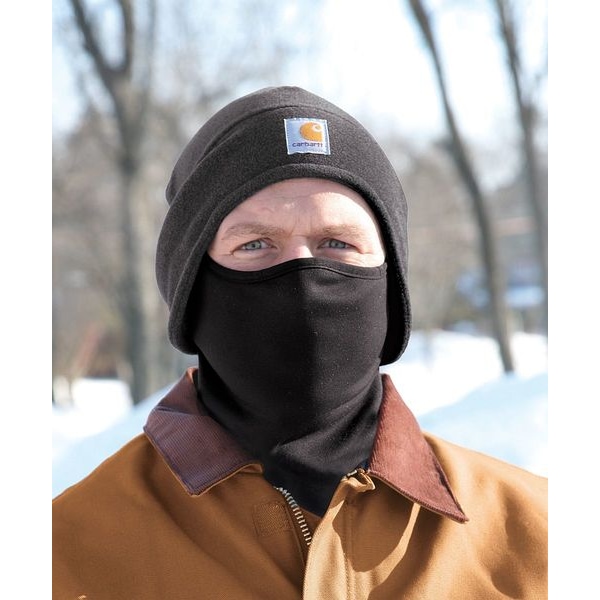 Carhartt Men's 2-in-1 Hat, Pull-down Face Mask, Polyester, Spandex, FastDry Technology, Charcoal, Universal - A202-CHH  OFA
