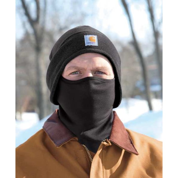 Carhartt Men's 2-in-1 Hat, Pull-down Face Mask, Polyester, Spandex, FastDry Technology, Charcoal, Universal - A202-CHH  OFA