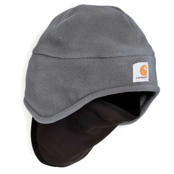 Carhartt Men's 2-in-1 Hat, Pull-down Face Mask, Polyester, Spandex, FastDry Technology, Charcoal, Universal - A202-CHH  OFA