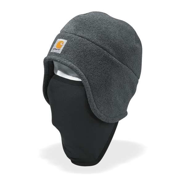 Carhartt Men's 2-in-1 Hat, Pull-down Face Mask, Polyester, Spandex, FastDry Technology, Charcoal, Universal - A202-CHH  OFA