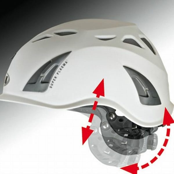 Kask Safety Helmet, Super Plasma, High-density ABS plastic, Central Ratchet, Up & Down, White - KASKSPW-WH