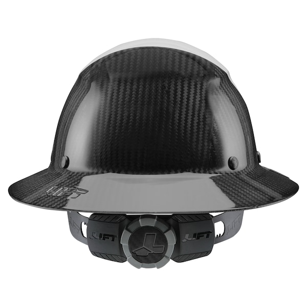 Dax Hard Hats Hard Hat Carbon Fiber Full Brim 50-50 (White/Black) - HDF50C-19WC