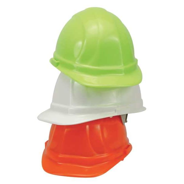 Erb Safety Hard Hat, Omega II, Polyethylene, 6 Point Pinlock, Type 1, Class E, White - 19131-WHITE