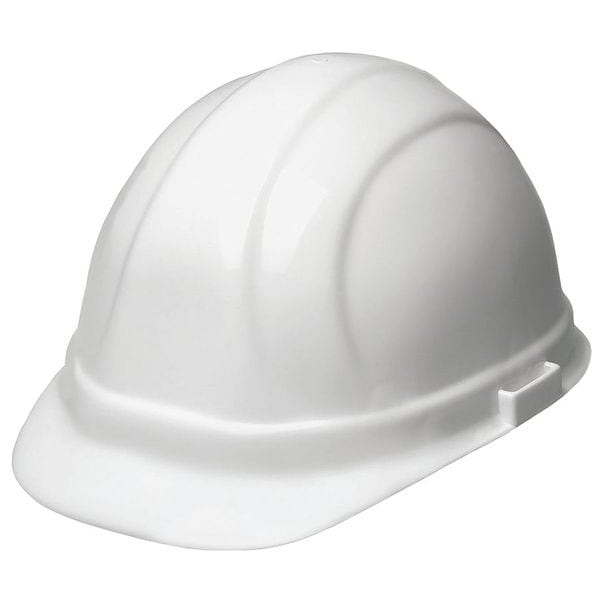 Erb Safety Hard Hat, Omega II, Polyethylene, 6 Point Pinlock, Type 1, Class E, White - 19131-WHITE