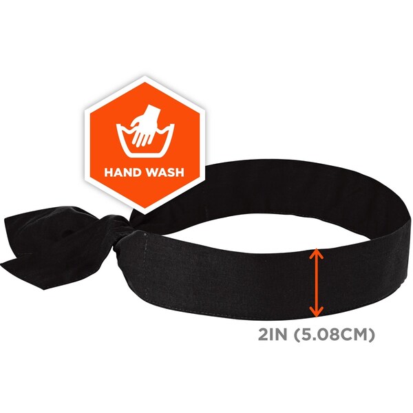 Ergodyne Black Evaporative Cooling Bandana, PK24 - 6700