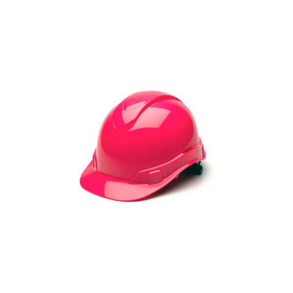 Pyramex Ridgeline Cap Style Hard Hat, Hi-Vis Pink, 4-Point Ratchet Suspension - HP44170