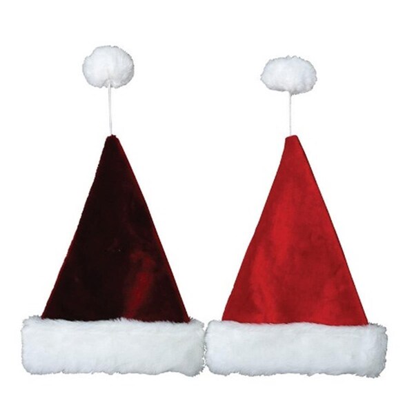 Tistheseason 0408010-0AAC 17 in. Velvet Touch Santa Hat - Red, 12PK - TI2737854