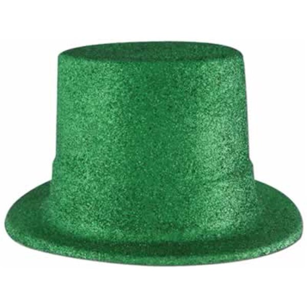 Goldengifts DDI 677813 Green Glittered Top Hat, 24PK - GO622033