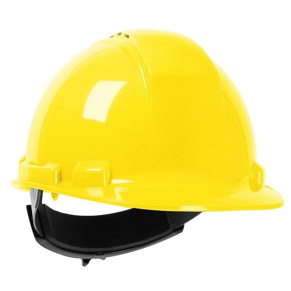 Msa Safety 10034020 Hard Hat, 4Point FasTrac III Suspension, Polyethylene Shell, Yellow, Class C - 280-HP241RV-02