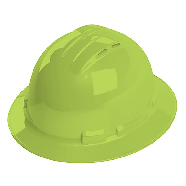 Cordova Pinlock, 4-Point, Vented, Duo Safety, Hard Hat, Full Brim, Hi-Vis Green - H34R6V