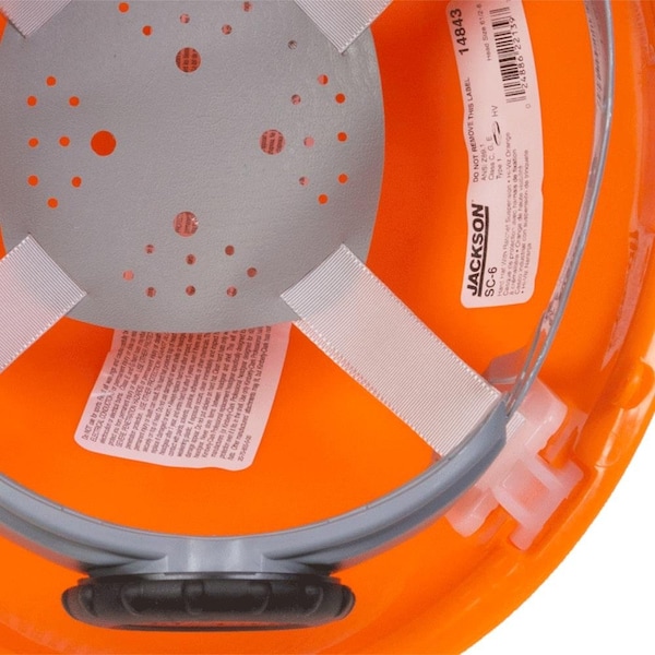 Jackson Safety Hard Hat, SC-6, High-Density Polyethylene (HDPE), 4 Point 370 Speed Dial™ Ratcheting Headgear - 14843