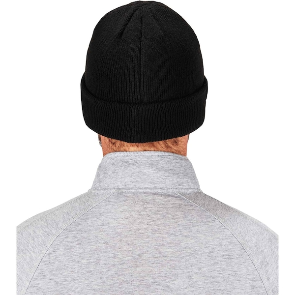 Ergodyne Knit Cap with Zipper, Over The Head, Black - 6811Z