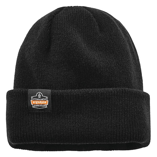 Ergodyne Knit Cap with Zipper, Over The Head, Black - 6811Z