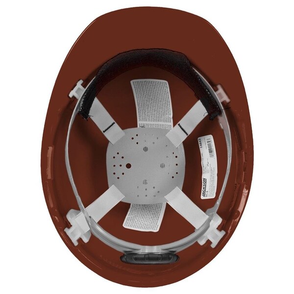 Jackson Safety Hard Hat, High-Density Polyethylene (HDPE), 370 Speed Dial™ Ratcheting Headgear, Brown - 14836