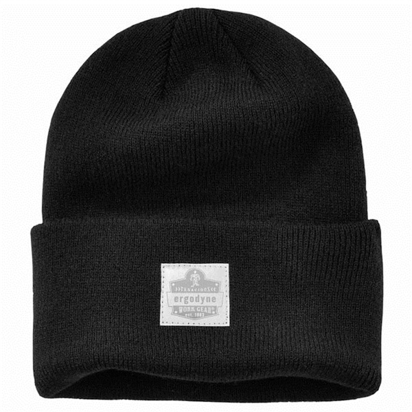 Ergodyne 6806 Black 6806 Cuffed Rib Knit Beanie Hat - 16808