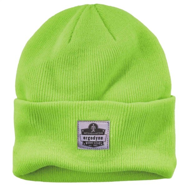 Ergodyne 6806 Lime 6806 Cuffed Rib Knit Beanie Hat - 16806