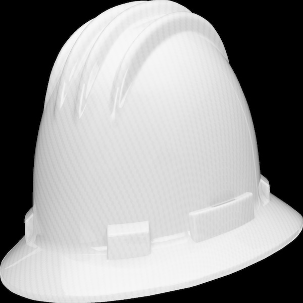 Ironwear High Density Polyethylene Full Brim Hard Hat Gloss White Graphite - 3970-W-CFSP