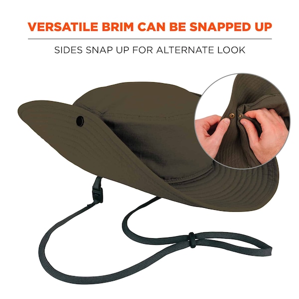Ergodyne Olive Lightweight Ranger Hat with Mesh Paneling, L/XL - 8936