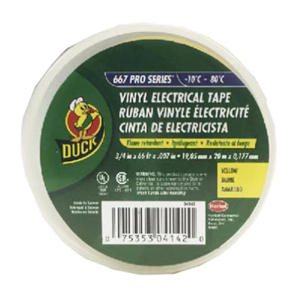 Cinta eléctrica amarilla de vinilo de 0.75 pulgadas x 66 pies - 896046