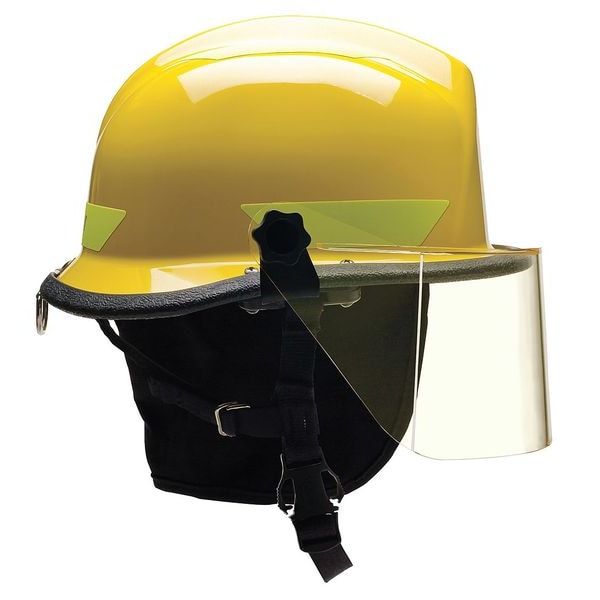 Bullard Fire/Rescue Helmet, Thermoplastic, 4-Point Sure-Lock(R) Ratchet, Yellow, Fits Hat Size 6-1/2 to 8 - URXYLR330
