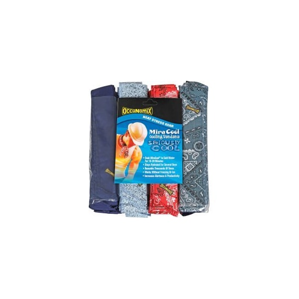 Occunomix MiraCool Bandana Assorted Colors 100 Pack, 940B100-ASST - 940B100-ASST