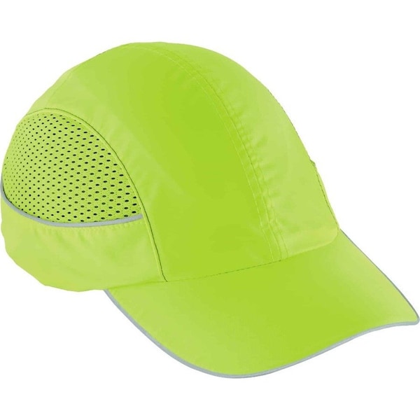 Ergodyne Bump Cap, Short Brim Baseball, ABS, Hook-and-Loop Suspension, Hi-Visibility Lime - 8960