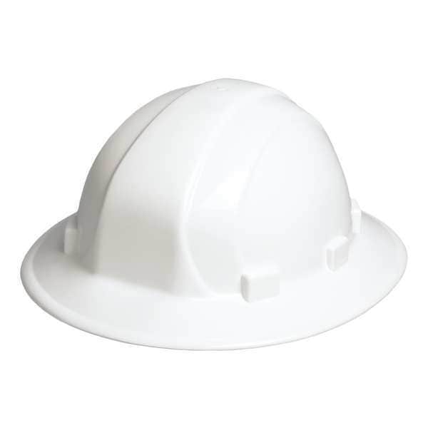 Erb Safety Hard Hat, Omega II, Polyethylene, 6 Point Pinlock, Type 1, Class E, White - 19501
