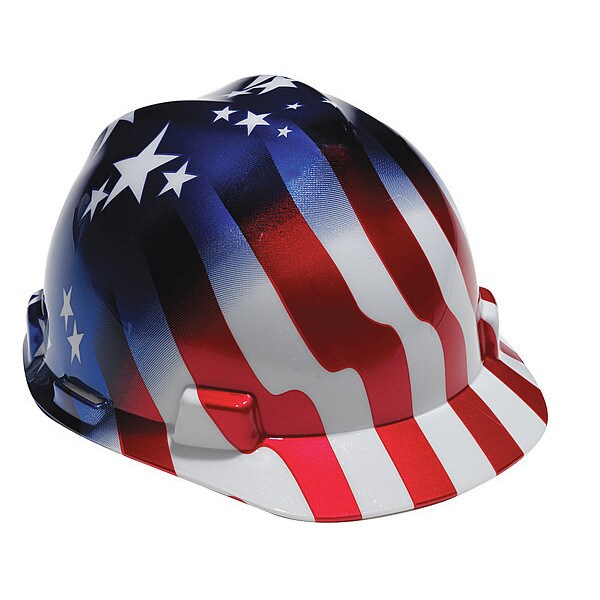 Msa Safety Hard Hat, V-Gard Freedom Series, Polyethylene, 4 Point Ratchet, Type 1, Class E, Red - 10052945