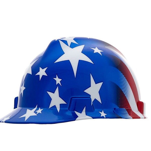 Msa Safety Hard Hat, V-Gard Freedom Series, Polyethylene, 4 Point Ratchet, Type 1, Class E, Red - 10052945