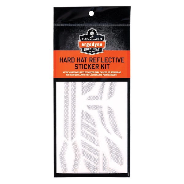 Ergodyne Reflective Hard Hat with Safety Helmet Sticker Kit, White - 8961