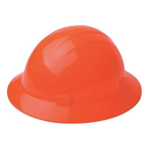 Erb Safety Hard Hat, Americana, Polyethylene, 4 Point Ratchet, Type 1, Class E, Hi-Vis Orange - 19225
