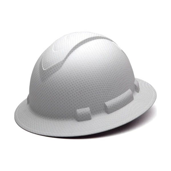 Pyramex Full Brim Hard Hat, Ratchet (4-Point), White - HP54116