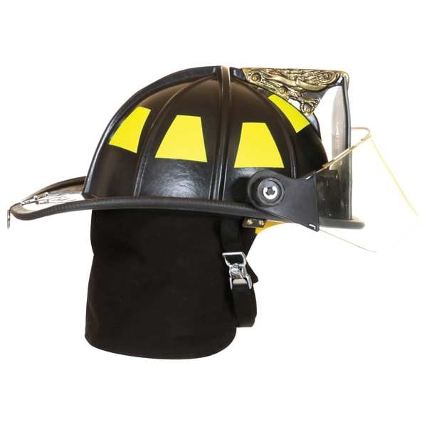 Fire-Dex Fire Helmet, Fiberglass, 6 pt Ratchet, Black, Fits Hat Size One Size Fits Most , Traditional - 1910H254