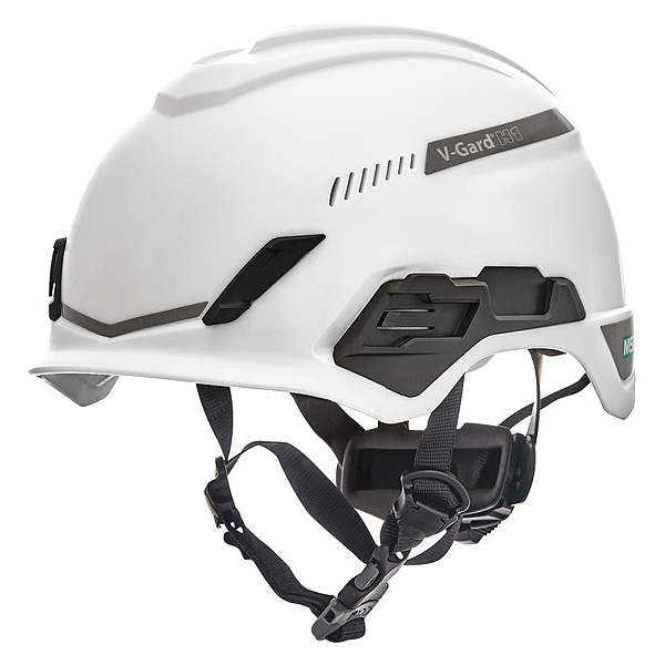 Msa Safety Hard Hat, V-Gard(R) H1, Polyethylene, 4 Point Ratchet, Type 1, Class C, White - 10194783