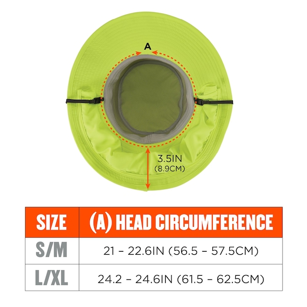 Ergodyne L/XL Lime Ranger Hat - Neck Shade - 8934