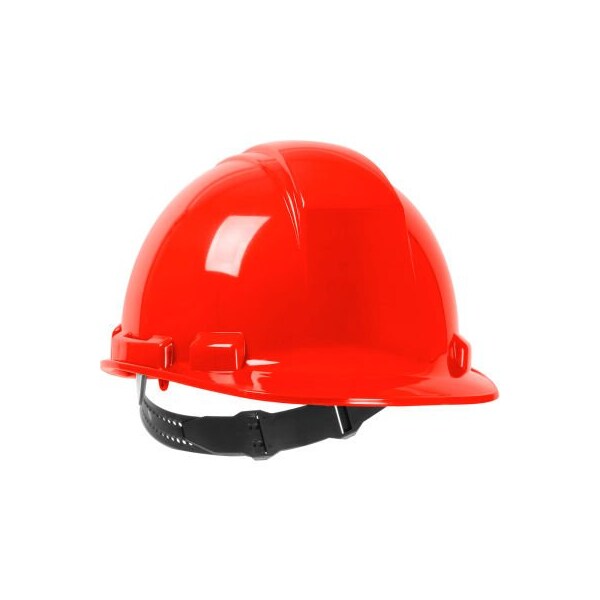 Pip Whistler Cap Style Hard Hat HDPE Shell, 4-Point Textile Suspension and Pin-Lock Adjustment, Red - 280-HP241-15