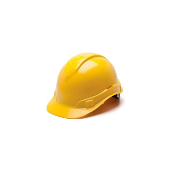 Pyramex Ridgeline Cap Style Hard Hat, Yellow, 6-Point Ratchet Suspension - HP46130