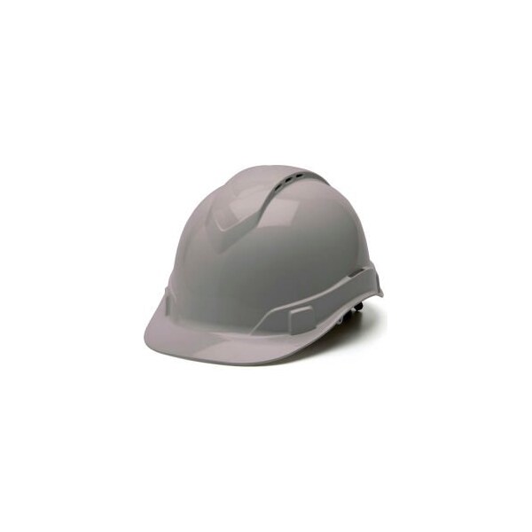 Pyramex Ridgeline Vented Cap Style Hard Hat, Gray, 4-Point Ratchet Suspension - HP44112V