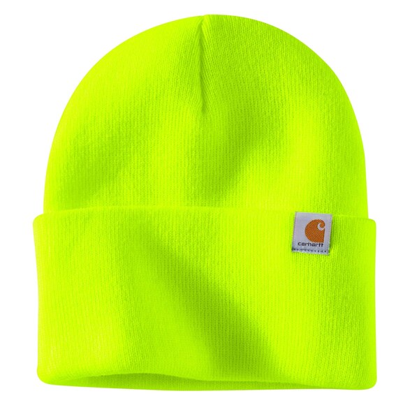 Carhartt Men's AH4597 M Knt Cffd Beanie OS Hats Unassigned Brite Lime - AH4597-M / 104597-BLMOS