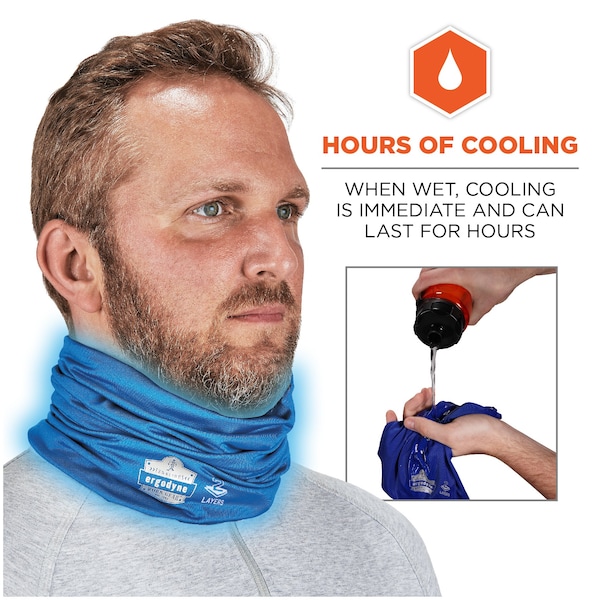 Ergodyne Neck Gaiter 6489, 2 Layer Cooling, Blue, 2XL/3XL - 42153