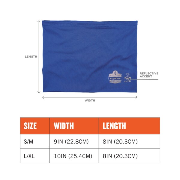 Ergodyne Neck Gaiter 6489, 2 Layer Cooling, Blue, 2XL/3XL - 42153