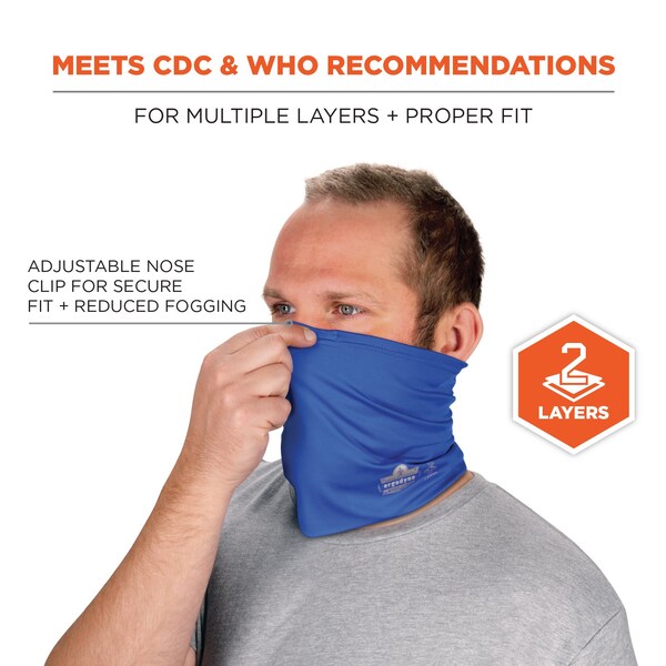 Ergodyne Neck Gaiter 6489, 2 Layer Cooling, Blue, 2XL/3XL - 42153