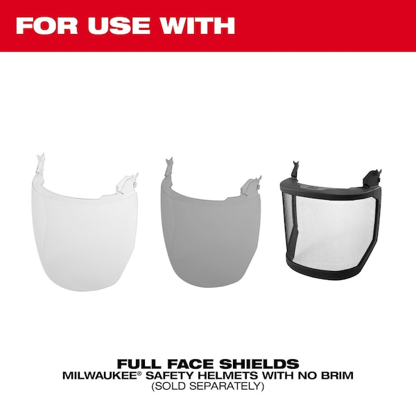Milwaukee Tool BOLTâ„¢ Full Face Shield Mount Replacement  (No Brim Helmet Only), Black - 48-73-1449