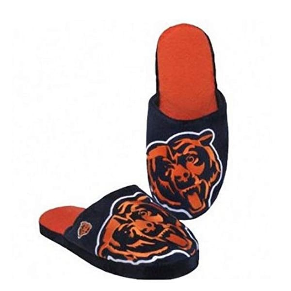 Forever Collectibles Forever Collectibles 8784905580-L Chicago Bears Big Logo Stripe Slipper; Large - 2 Piece - 8784905580-L