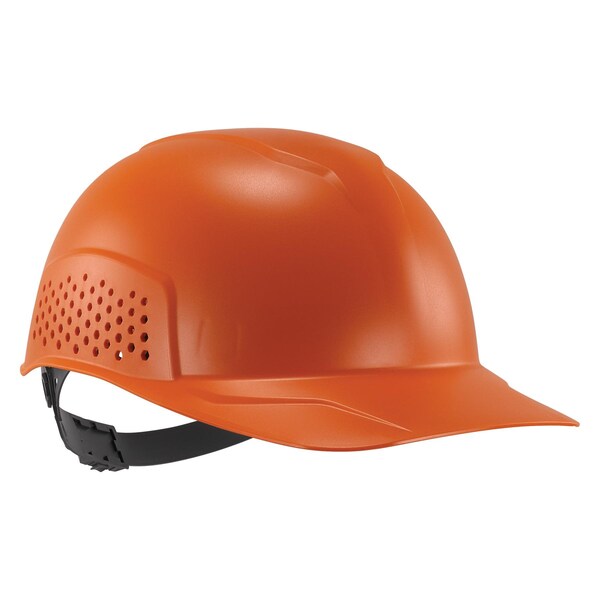 Ergodyne Bump Cap, Short Brim, Polyethylene, Ratchet Suspension, Orange - 8951