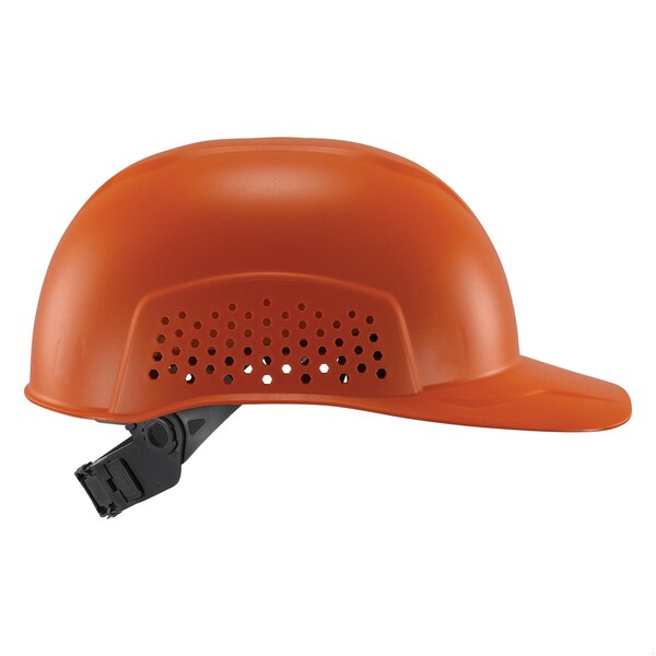Ergodyne Bump Cap, Short Brim, Polyethylene, Ratchet Suspension, Orange - 8951