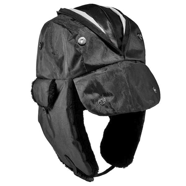 Ergodyne Black Zippered Trapper Hat, L/XL - 6802Z