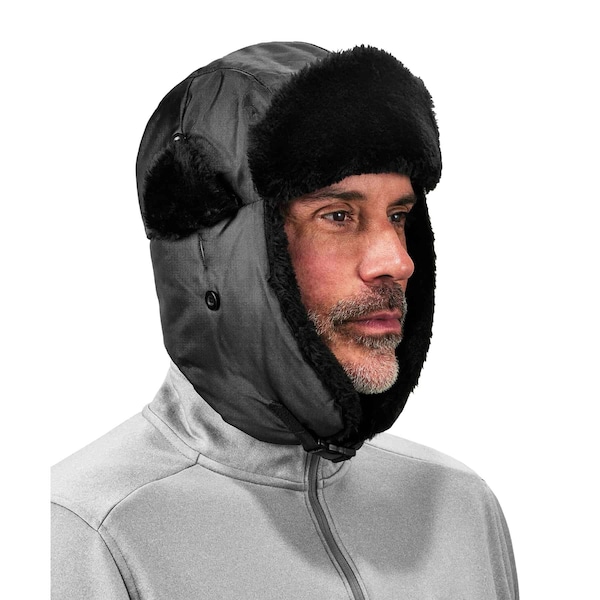 Ergodyne Black Zippered Trapper Hat, L/XL - 6802Z