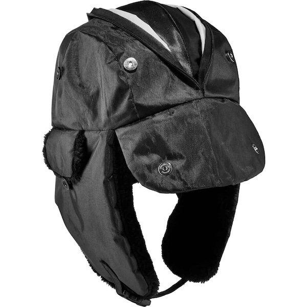 Ergodyne Black Zippered Trapper Hat, L/XL - 6802Z